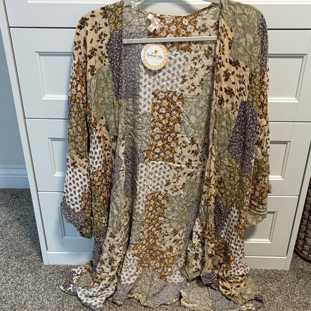 Floral Patchwork Kimono Cardigan